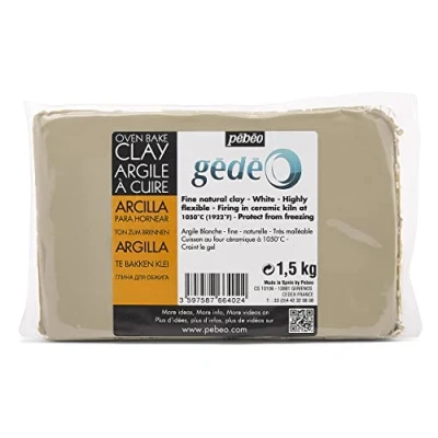 Image of Pébéo White Firing Clay, 1.5 KG Clay Pottery for Sculpture Fired KG,766402