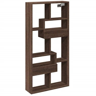 Image of vidaXL Wall Cabinet Brown Oak 50x15x100 cm Engineered Wood
