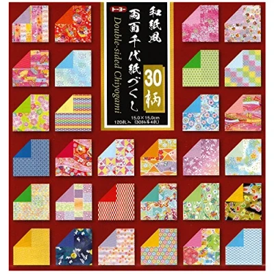 Image of Toyo Reversible Origami Washifu Chiyogami, Ryoumen Chiyogami Zukushi 15cm x (018060)