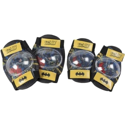 Image of dc comics Level 1 Elbow Pads Knee Kids Batman Man Bat Bike Safety Yellow Black Superhero