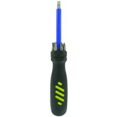Image of Silverline Multi Bit Screwdriver with Telescopic Pick Up Magnet 7 Driver Bits