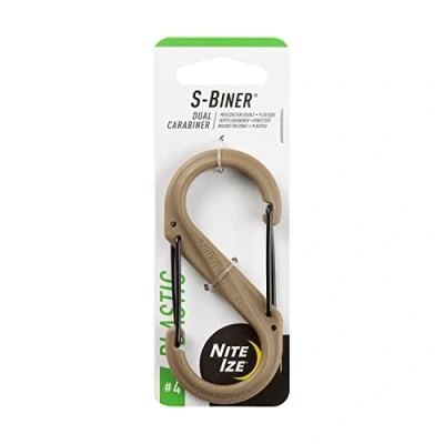 Image of Nite Ize S Biner Size 4 Dual Carabiner, Strong Plastic, Coyote