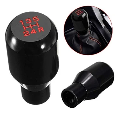 Image of SAILINE Shifter Adapter Universal 5 Speed Manual Metal Chrome Gear Shift Knob Lever Stick Pen Handle Head Car Styling Accessories Racing Style (black)