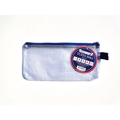 Image of DL Tuff Bag Zip Wallet Clear Plastic Wallets Zipped Pouch File Pencil Case Folder Water Resistant Reinforced Heavy Duty Mesh Bags (DL 1 Pack)