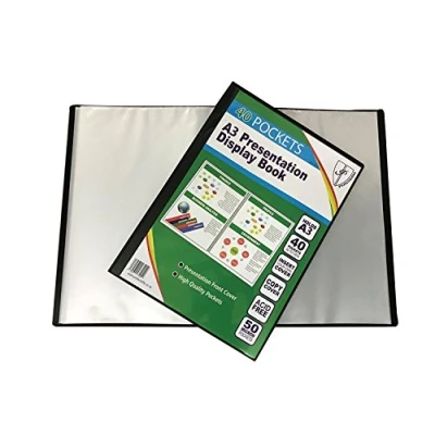 Image of 6 A3 Display Book Presentation Folder 20 Pocket Black