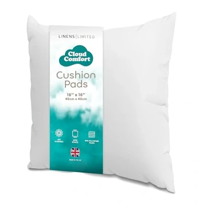 Image of Linens Limited Cushion Insert 40cm x 40cm, Soft and Plump, Non Allergenic Sofa Pad, Easy to Clean, Small Inner, Perfectly Fits Covers (White)