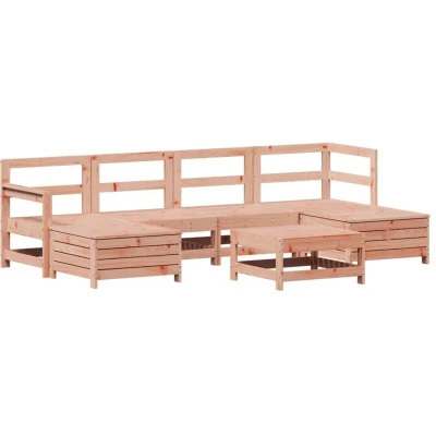 Image of Vidaxl 7 Piece Garden Sofa Set Solid Wood Douglas Fir
