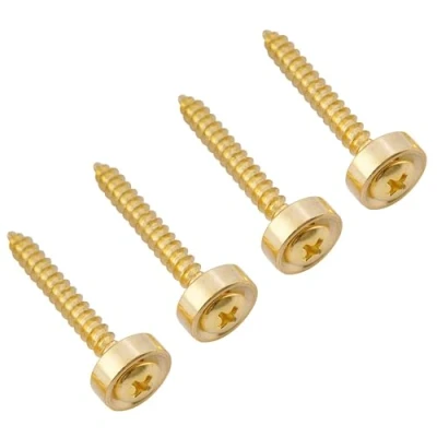 Image of Musiclily Electric Guitar Bass Neck Joint Bushings &amp; Bolts,Gold (4 Pieces)