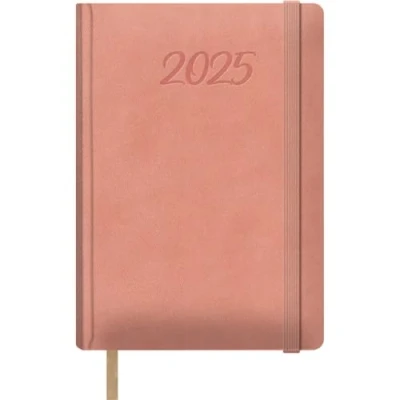 Image of Dohe 2025 Diary Day by Page, A5 Size (15 x 21 cm), 12 Months January to December, Hardcover in Leatherette, Planner Spanish, Office Supplies SAMBA Rosa