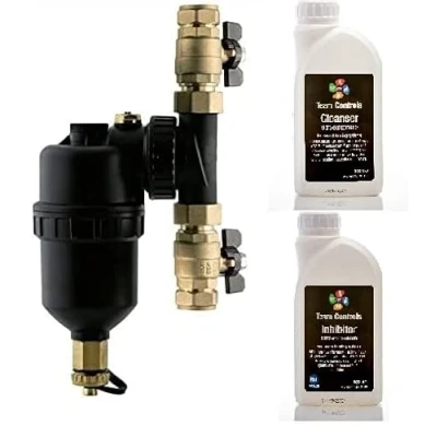 Image of Teams Magnetic Boiler Filter 22mm Inline for Central Heating + Inhibitor &amp; Cleaner