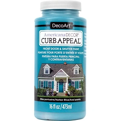 Image of DecoArt Americana Curb Appeal Paint, Harbor Blue, 15.74 x 6.98 cm