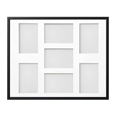 Image of Frame Company Drayton Multi Aperture Photo Frame, Black, 20x16 for 6x4 inch (x7)
