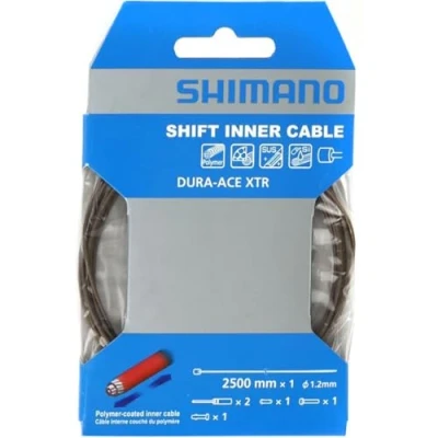 Image of Shimano Dura Ace Polymer Coated Stainless Steel Derailleur Cable 1.2 x 2500mm