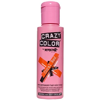 Image of Renbow Crazy Color Semi Permanent Hair Dye Cream 2 x Coral Red 100ml