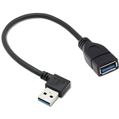 Image of cablecc USB 3.0 Type A Male to Female Extension Cable Right Angled