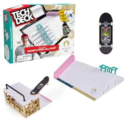 Image of Tech Deck, Shane O’Neill’s Olympic Games Paris 2024 Ramp Customisable X Connect Park Creator Playset &amp; Exclusive Fingerboard, Kids’ Toy for Ages 6+