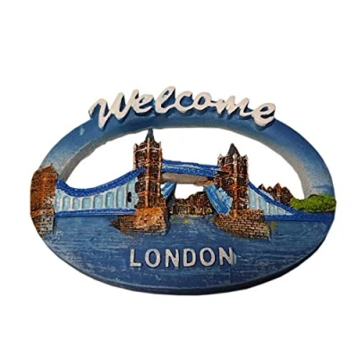 Image of Welcome to London Tower Bridge Fridge Magnet British Souvenir from England UK