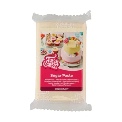 Image of FunCakes Sugar Paste Elegant Ivory, Easy to Use, Smooth, Flexible, Soft and Pliable, Perfect for Cake Decorating, Halal, Kosher Gluten Free, 250 g