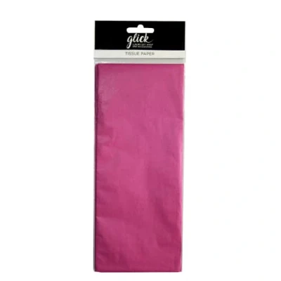 Image of Glick Four Sheets of Bright Pink Tissue Paper, Each Sheet 750mm x 500mm Paper Pink, Hot for Gift Wrapping, Birthday
