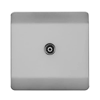 Image of Trendi Artistic Modern Glossy Tactile TV Socket Stainless Steel