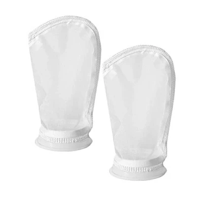 Image of HRTFILTERS 200 Micron 4&quot; Ring, 9&quot; Short Nylon Mesh 4 Inch Filter Sock Bag Aquarium Marine Sump (Pack of 2, x 9&quot;)