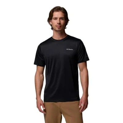 Image of Columbia Men&#039;s Hike Crew, Technical Short Sleeve T Shirt, Black, S