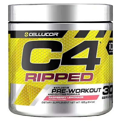 Image of C4 Ripped Pre Workout Powder Raspberry Lemonade 30 Servings Zero Sugar with 150mg Caffeine, 500mg L Carnitine, 1600mg Beta Alanine, 200mg Green Coffee Bean Extract