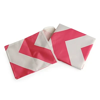 Image of Prince Lionheart CatchAll Square Floor Mat Wipes Clean Non Slip Multi use With Storage Pocket 107cm x Orange &amp; White Chevron Design