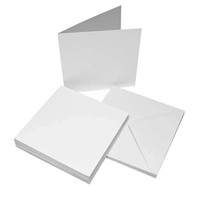 Image of Craft UK 863 8 x inch Card and Envelope pack of 25 White,20.8 20.8 cm