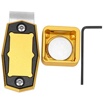 Image of Vbest life Mini Portable Magnetic Billiard Chalk Case Cue Box Holder with Fixed Clip Pool Snooker Sports Accessories (Gold)