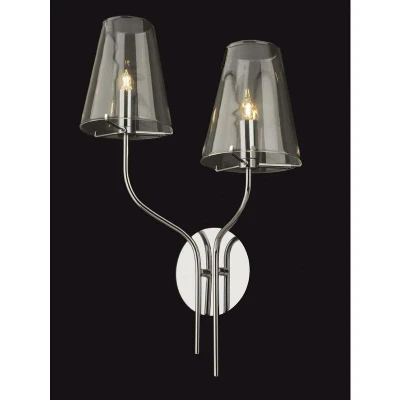 Image of Jasmine 2 Light Indoor Wall Chrome, Clear Glass, G9