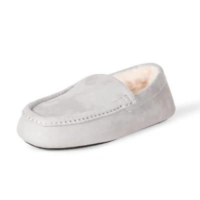 Image of Amazon Essentials Men&#039;s Moccasin Slipper, Grey Microsuede, 6 UK