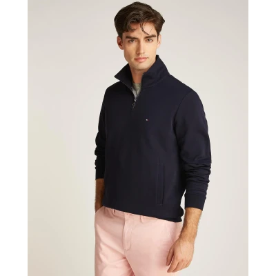 Image of Tommy Hilfiger Essential Intechno Mens Half Zip Sweatshirt Navy Size Large