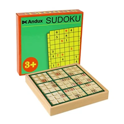 Image of Andux Zone Sudoku Puzzle Board Game with Drawer Wooden Number SD 02 (Green)