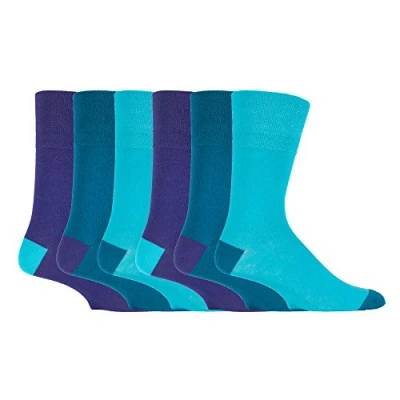 Image of Gentle Grip NEW: 6 Pairs Men&#039;s No Elastic Socks 11 uk, 39 45 eur (MGG90)