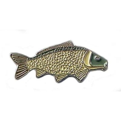 Image of Metal Enamel Pin Badge Brooch Angling Fish Common Carp