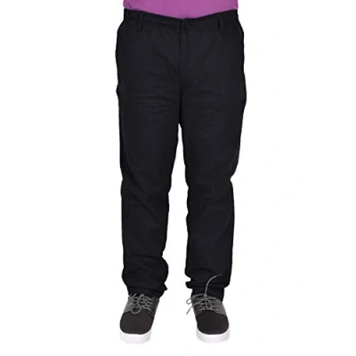Image of True Face Mens Trouser Buttoned Elasticated Waist Jogging Bottom Zip Fly Pants Navy XXX Large