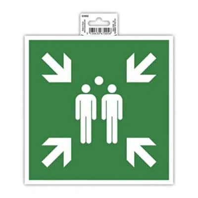 Image of Exacompta Ref 67005E Self Adhesive Company Signage Assembly Point Sign 20cm in Size Essential for Company, Business &amp; Commercial Needs