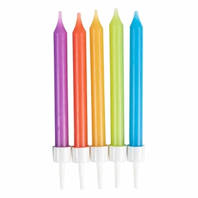 Image of Amscan 9911943 Stnd Candle Primary 10 Pack