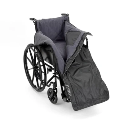 Image of Staveley Wheelchair Leg Cover Premium Fleece Lined Cosy Waterproof Windproof Universal Fit Zipped Removable Panel Opening Warm Dry