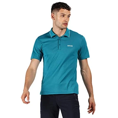 Image of Regatta Maverick V Men&#039;s Quick Drying Sports Polo T Shirts/Polos/Vests Camo Green