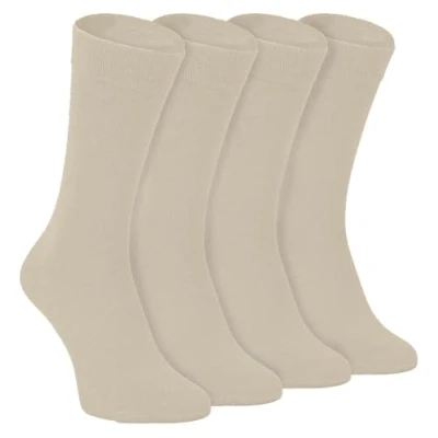 Image of Sock Snob 4 Pairs Bamboo Finely Knit Thin Super Soft Suit Socks for Men &amp; Women (as8, numeric, numeric_4, numeric_8, regular, Natural)