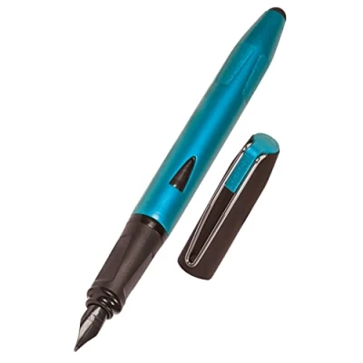 Image of ONLINE fountain pen Switch Plus, ink cartridge &amp; touch pen, solid iridium nib size medium, stylus tip for tablets smartphones, multifunction incl. combi cartridge, petrol