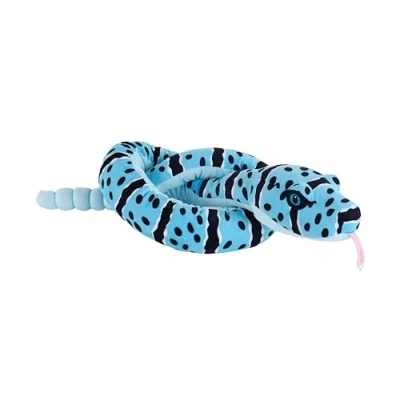 Image of Wild Republic Snakes Eco Blue Rock Rattle, Stuffed Animal, 54 Inches, Plush Toy, Fill is Spun Recycled Water Bottles, Friendly