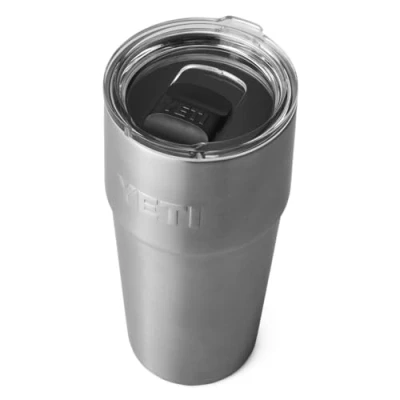 Image of YETI Rambler Cup, Vacuum Insulated Stainless Steel Stackable Cup with Magslider Lid, Steel, 20 oz (591 ml)
