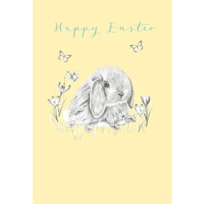 Image of Woodmansterne Happy Easter Cute Bunny Greeting Card Lovely Greetings Cards 449819
