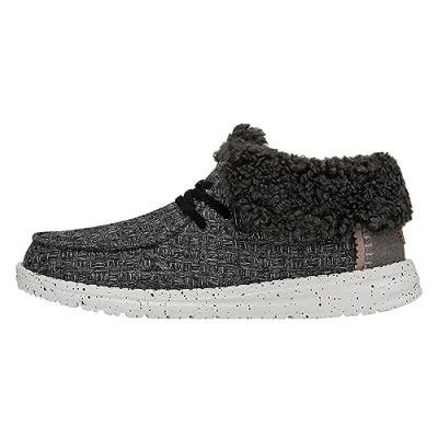 Image of Hey Dude Wendy Fold Stitch Cozy Womens Boots Black Size UK 6