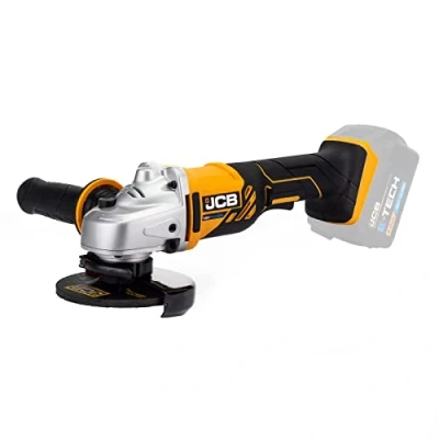 Image of JCB 18v Cordless Angle Grinder, Bare Unit, 115 mm Blade Diameter, 3 Position &amp; Anti Vibration, Tool Free Adjustable Guard Year Standard Warranty