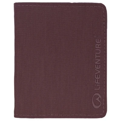 Image of Lifeventure RFiD Protected Trifold Wallet — Zip for Travel, Eco Friendly, Recyclable Material, Plum