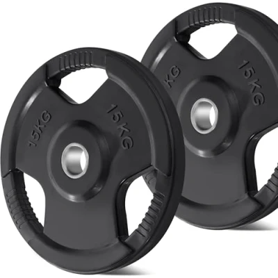 Image of KK Weight Plates Cast Iron Barbell Set 2 Inches Hole Plate For Women &amp; Men Non Slip, Durable Long Lasting Olympic Gym Equipment Home (2 X 15KG)